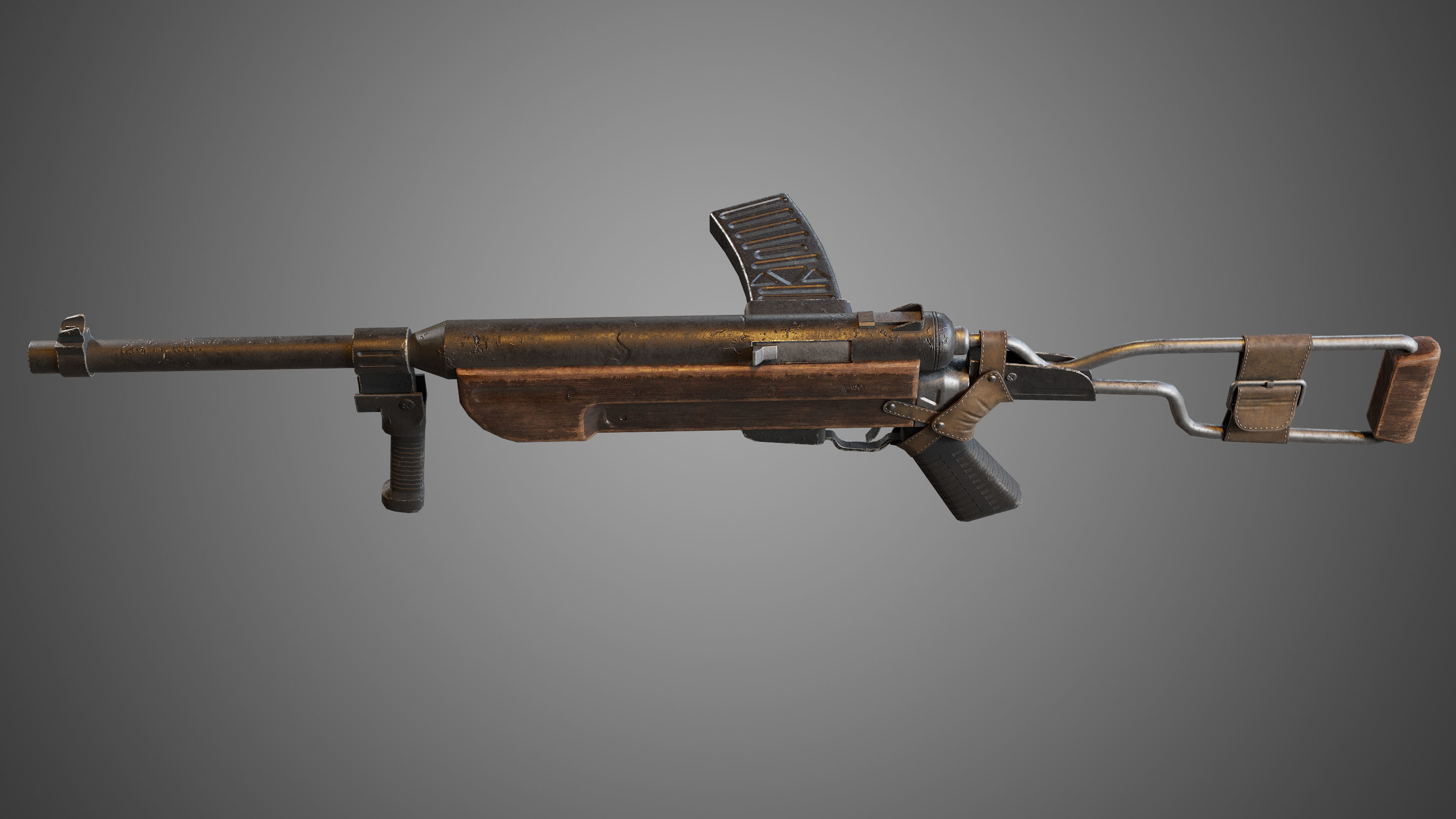 MK-1 gun Low-poly 3D model_1
