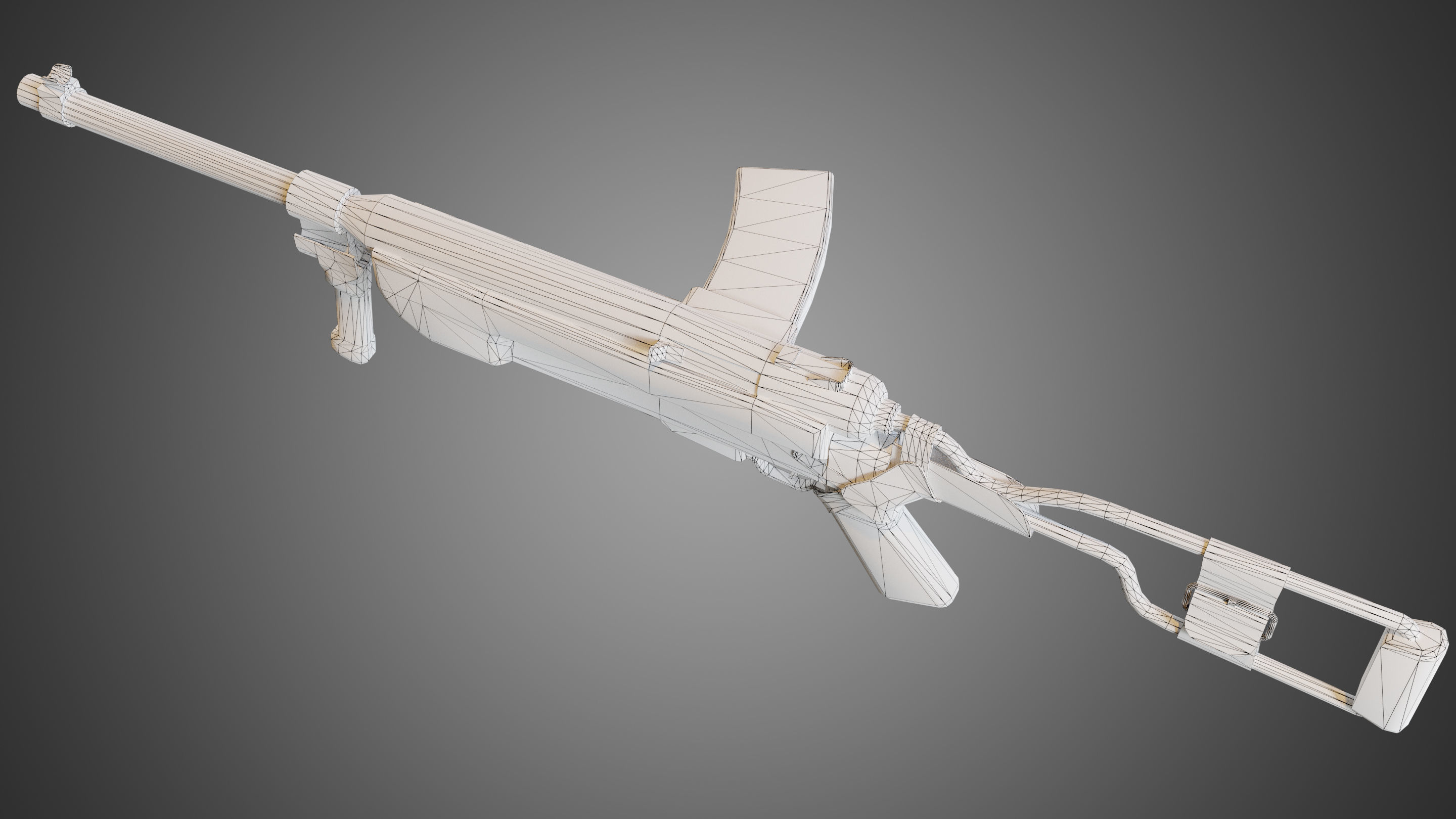 MK-1 gun Low-poly 3D model_9