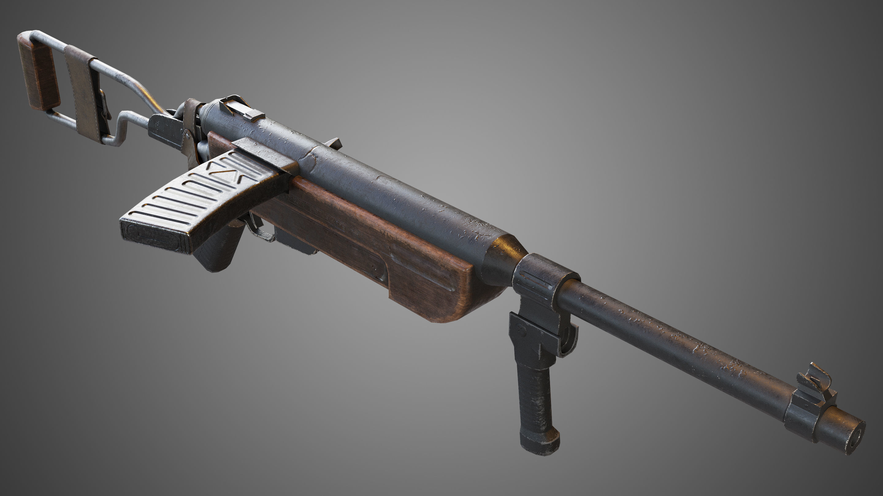 MK-1 gun Low-poly 3D model_4
