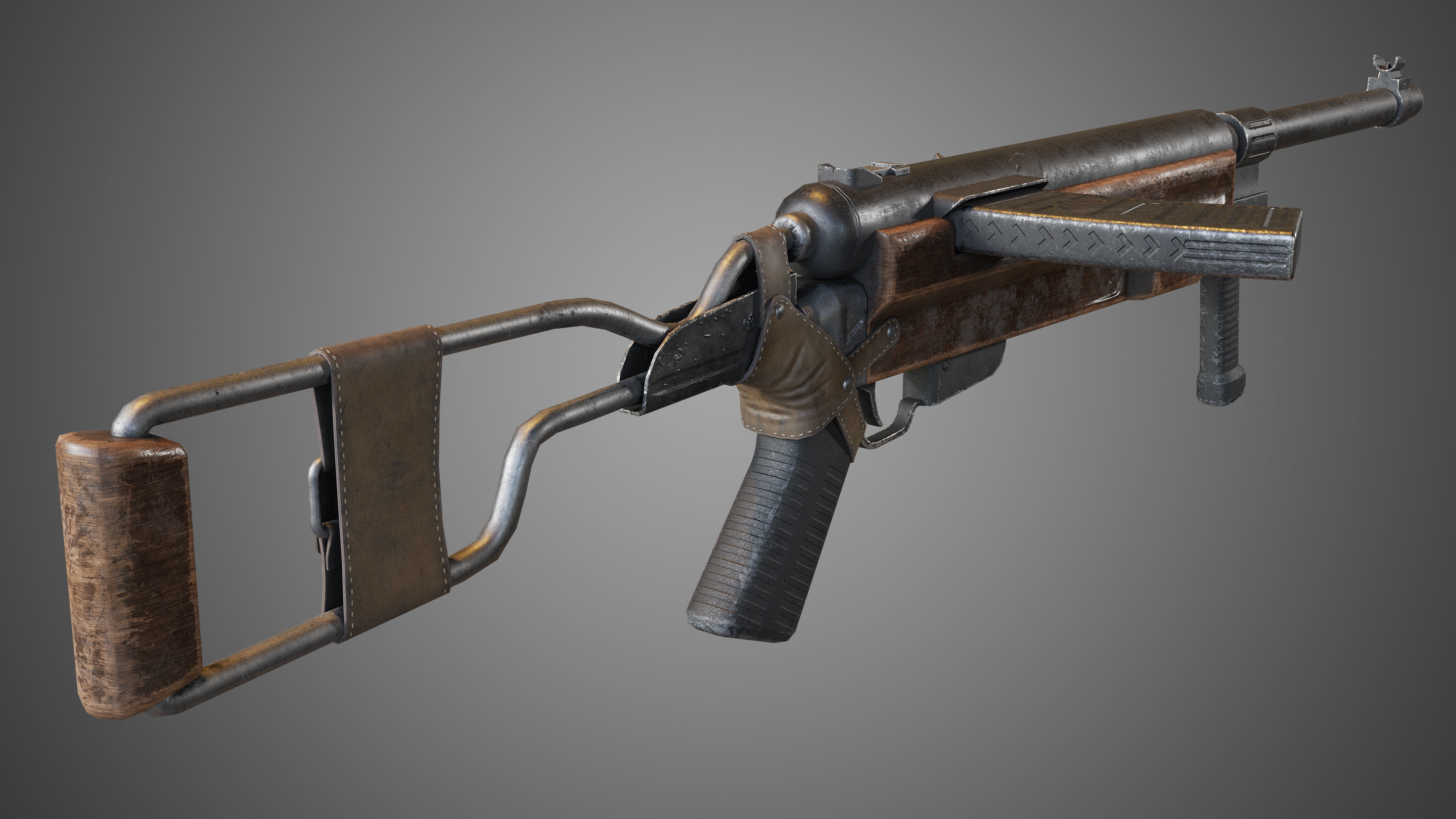 MK-1 gun Low-poly 3D model_2