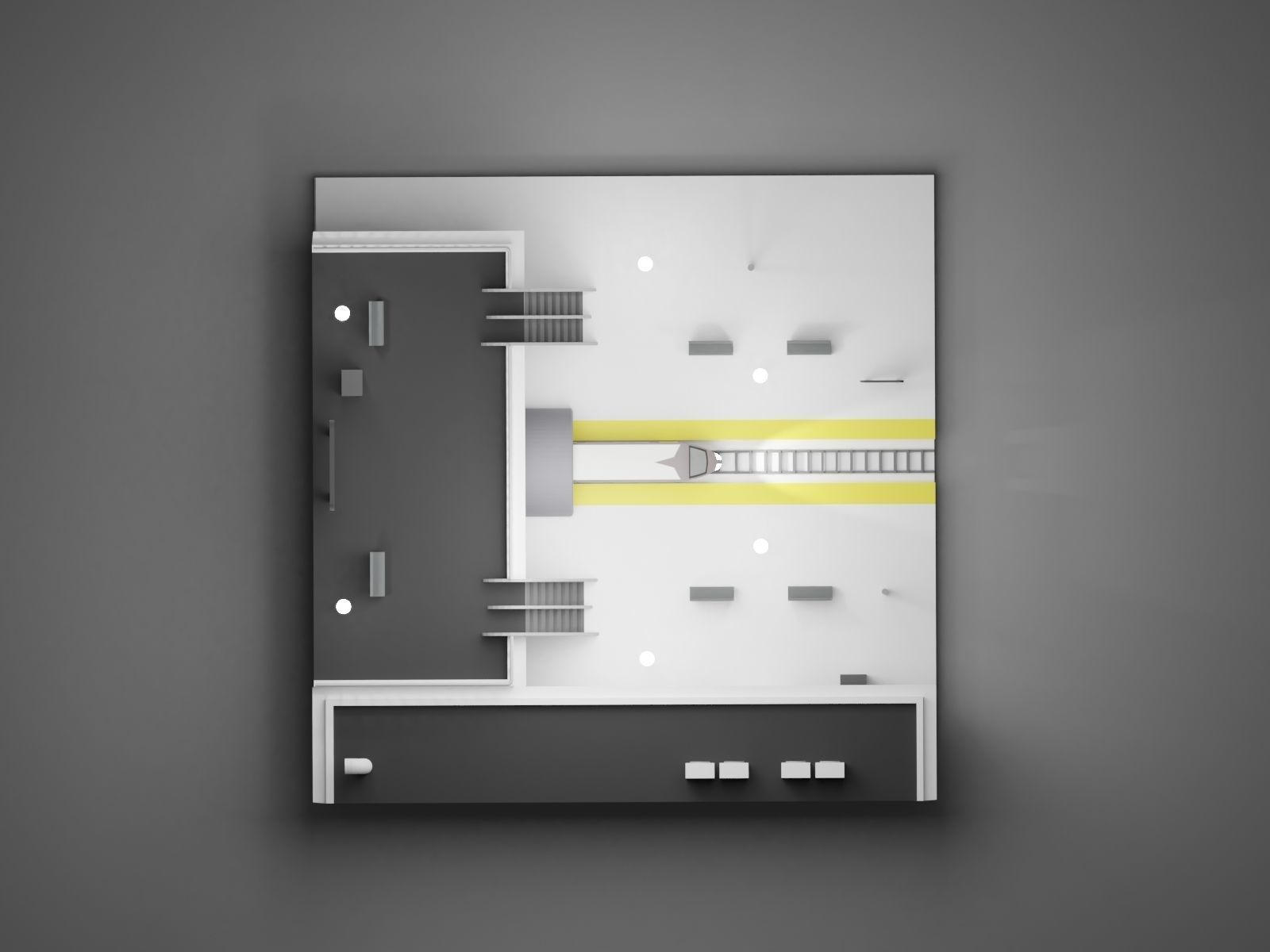 Train Station Isometric Low-poly 3D model_5
