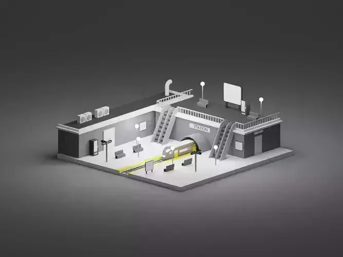 Train Station Isometric