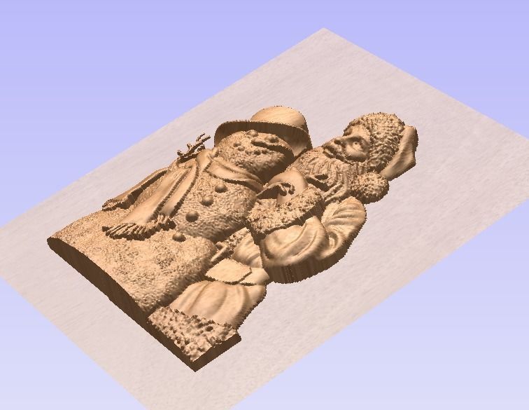 Santa Claus and the Snowman 3D Model Cnc Router  Print 3D print model_2