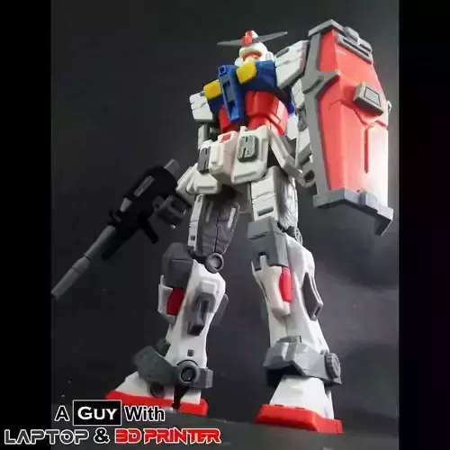 3D Printed Action Figure Based on RX-78 Gundam