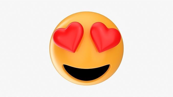 Emoji 052 Large smiling with heart shaped eyes 3D model