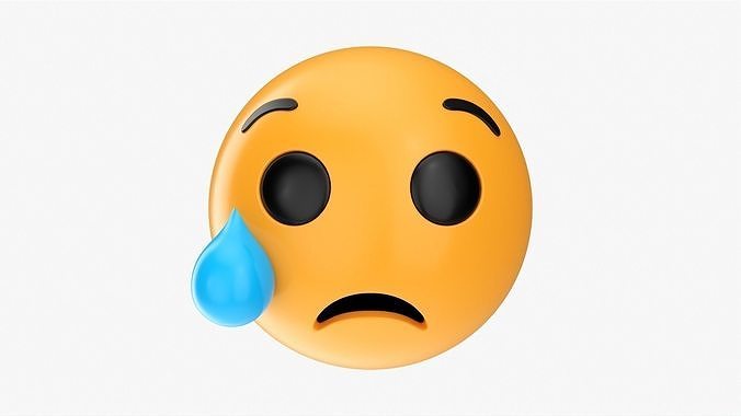 Emoji 053 Crying with tear 3D model