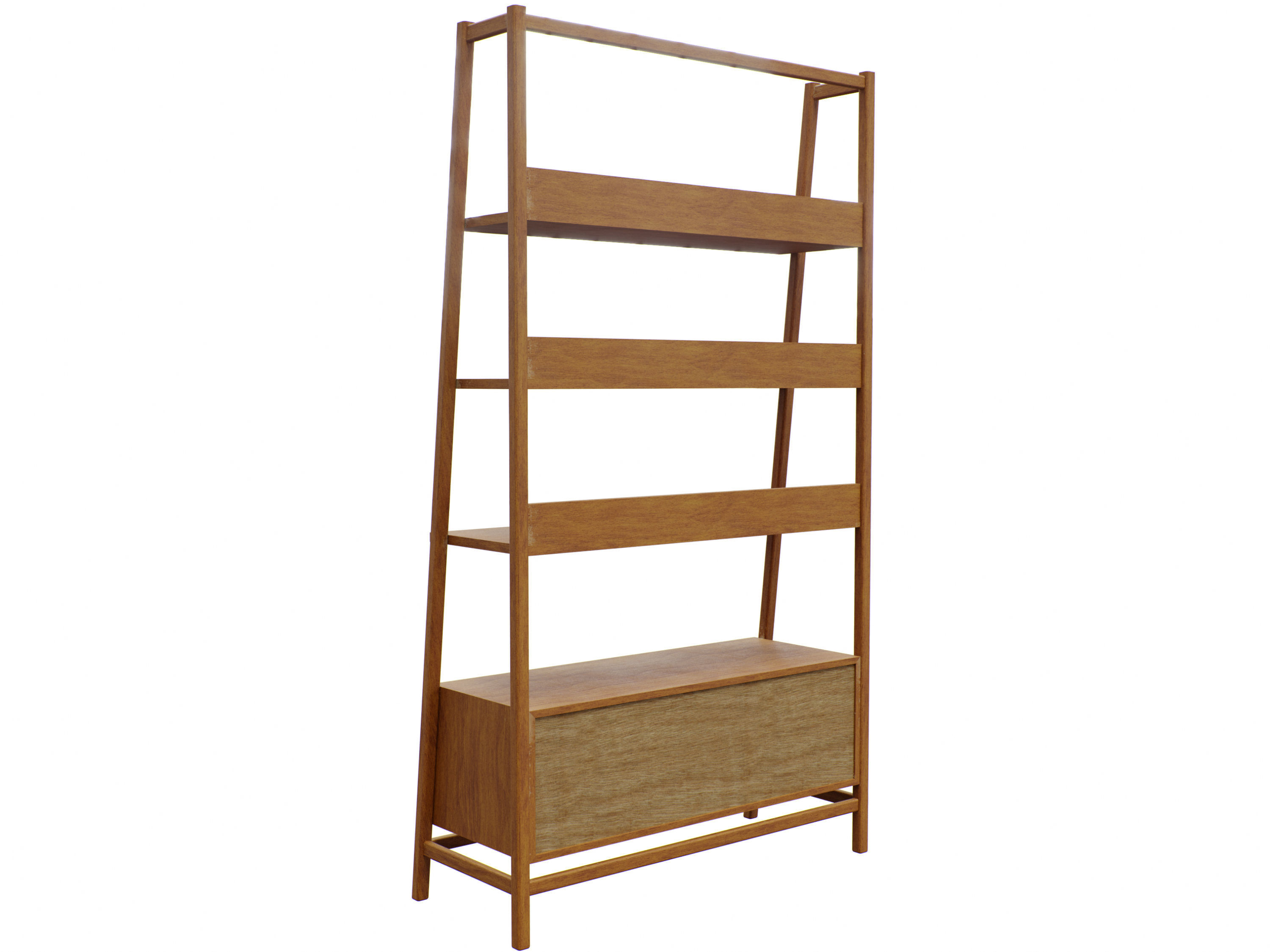Midcentury Bookshelf 3D model_4