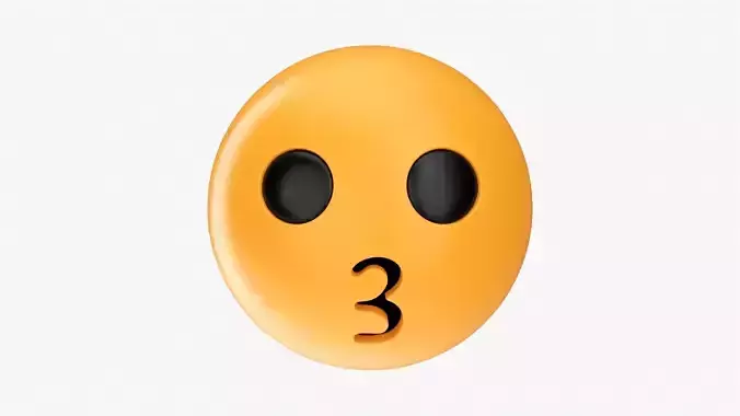 Emoji 056 Kissing 3D model