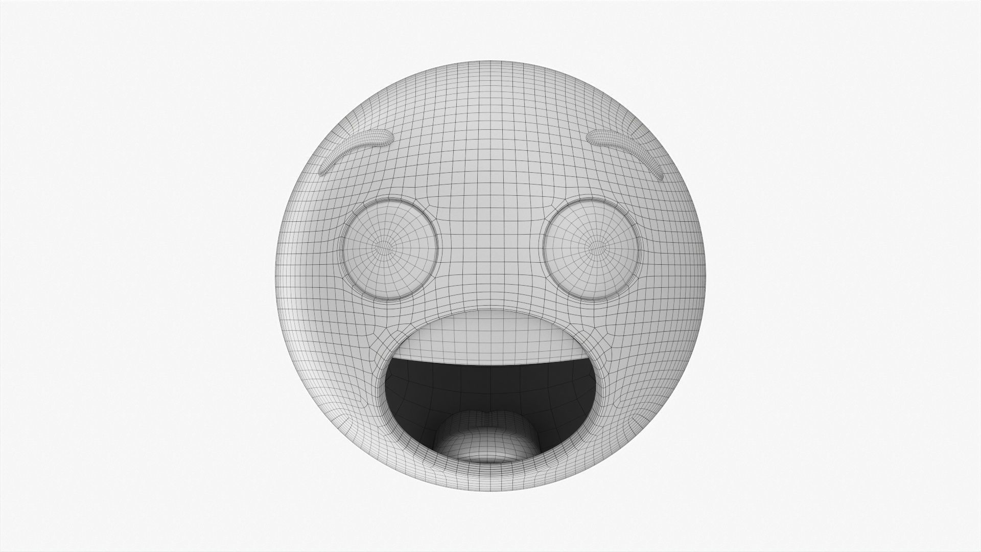 Emoji 057 Astonished with teeth and tongue 3D model_5