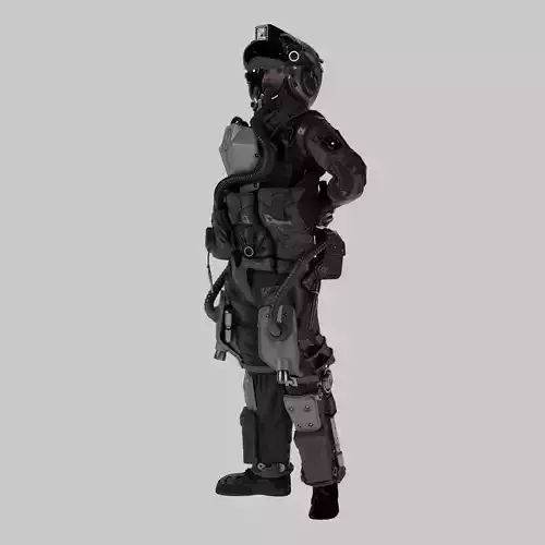 space pilot Low-poly 3D model