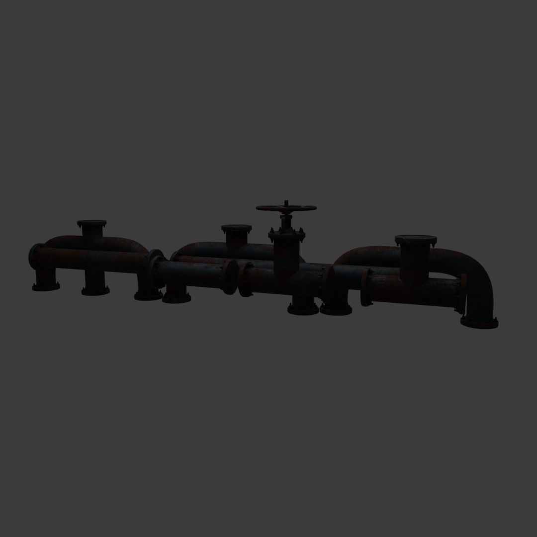 rusty pipes 3D model_8