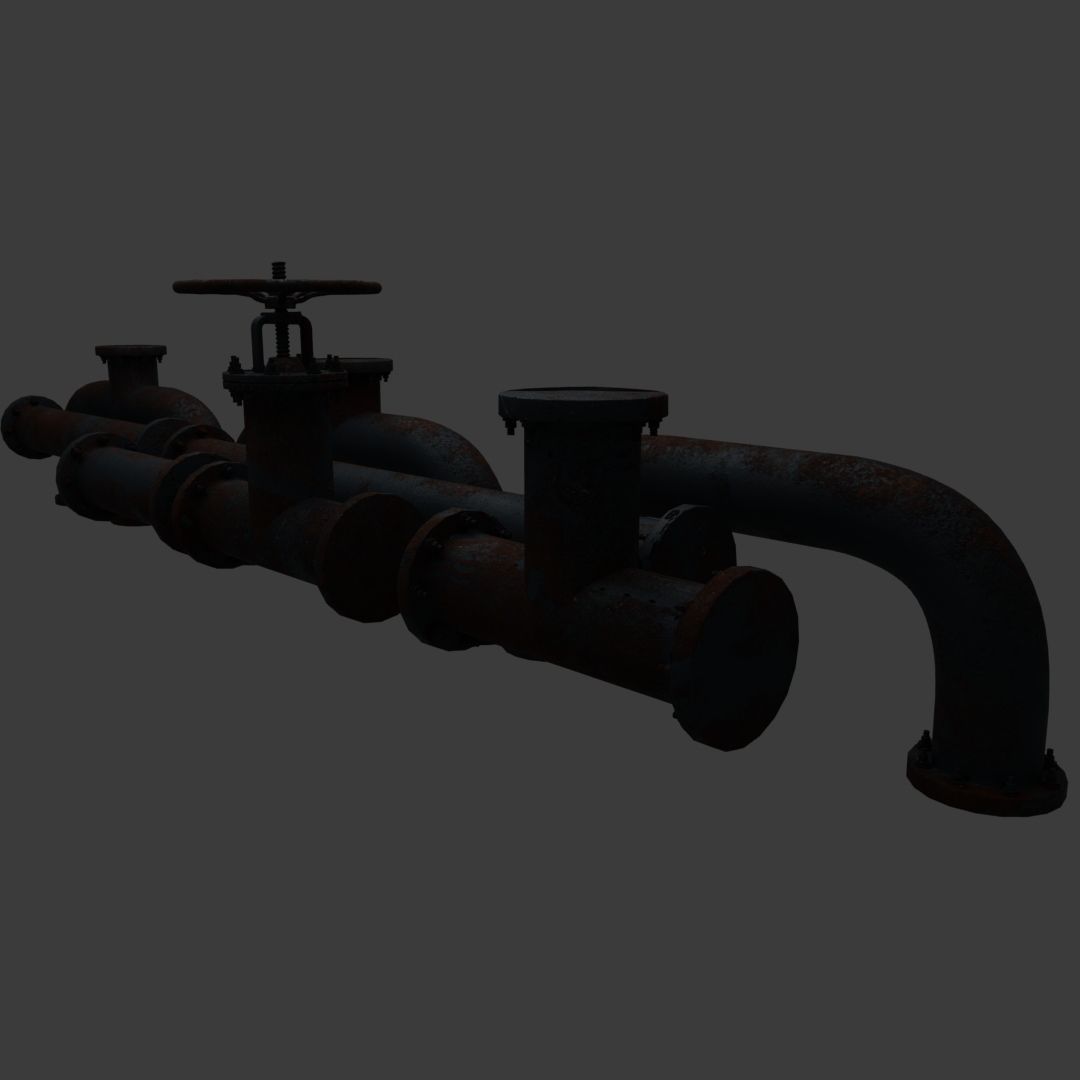 rusty pipes 3D model_9