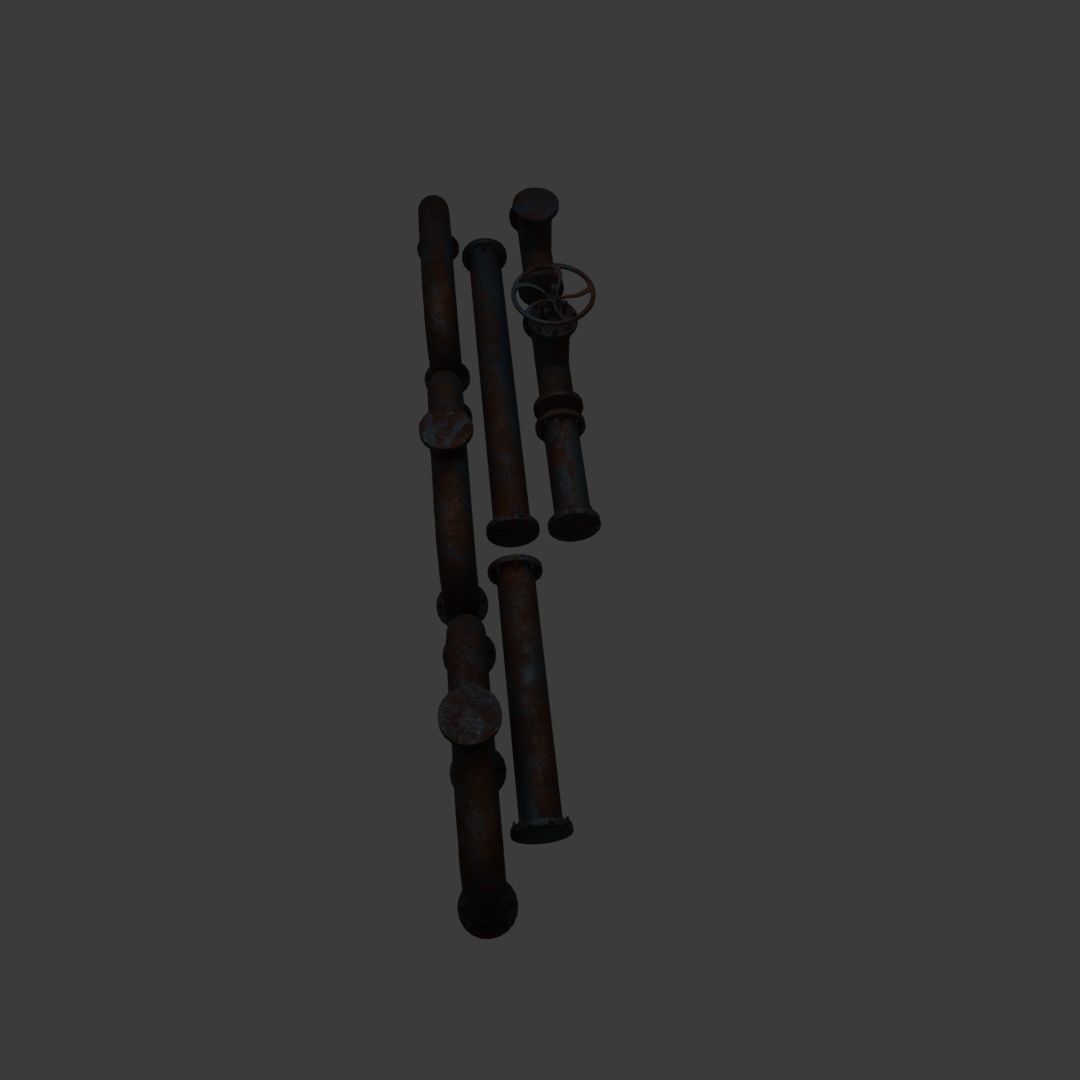 rusty pipes 3D model_6