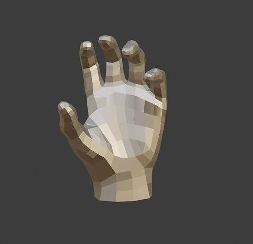 low poly hand 3d model in polygons 3D print model