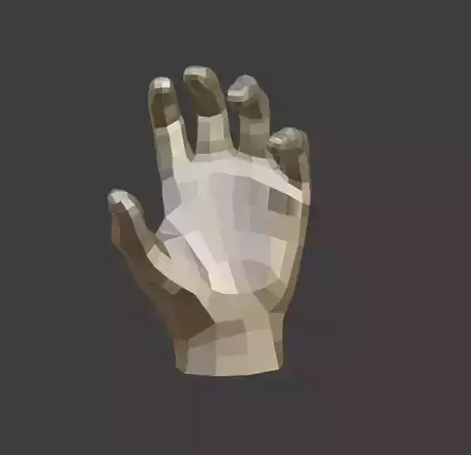 low poly hand 3d model in polygons 3D print model