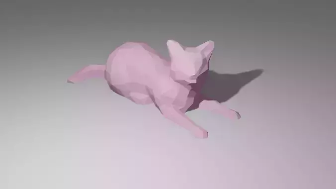low poly cat 3d model 3D print model