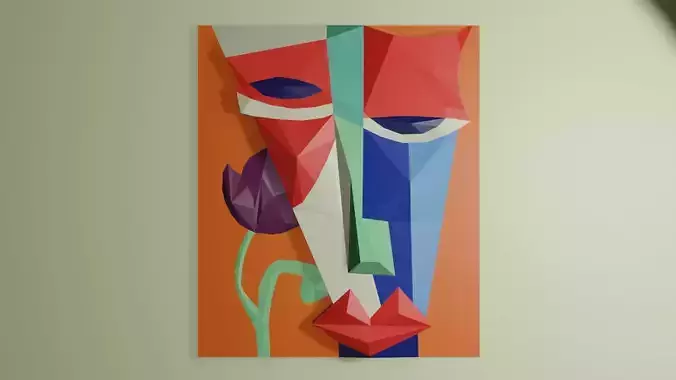 low poly 3d model of cubism art 3D print model