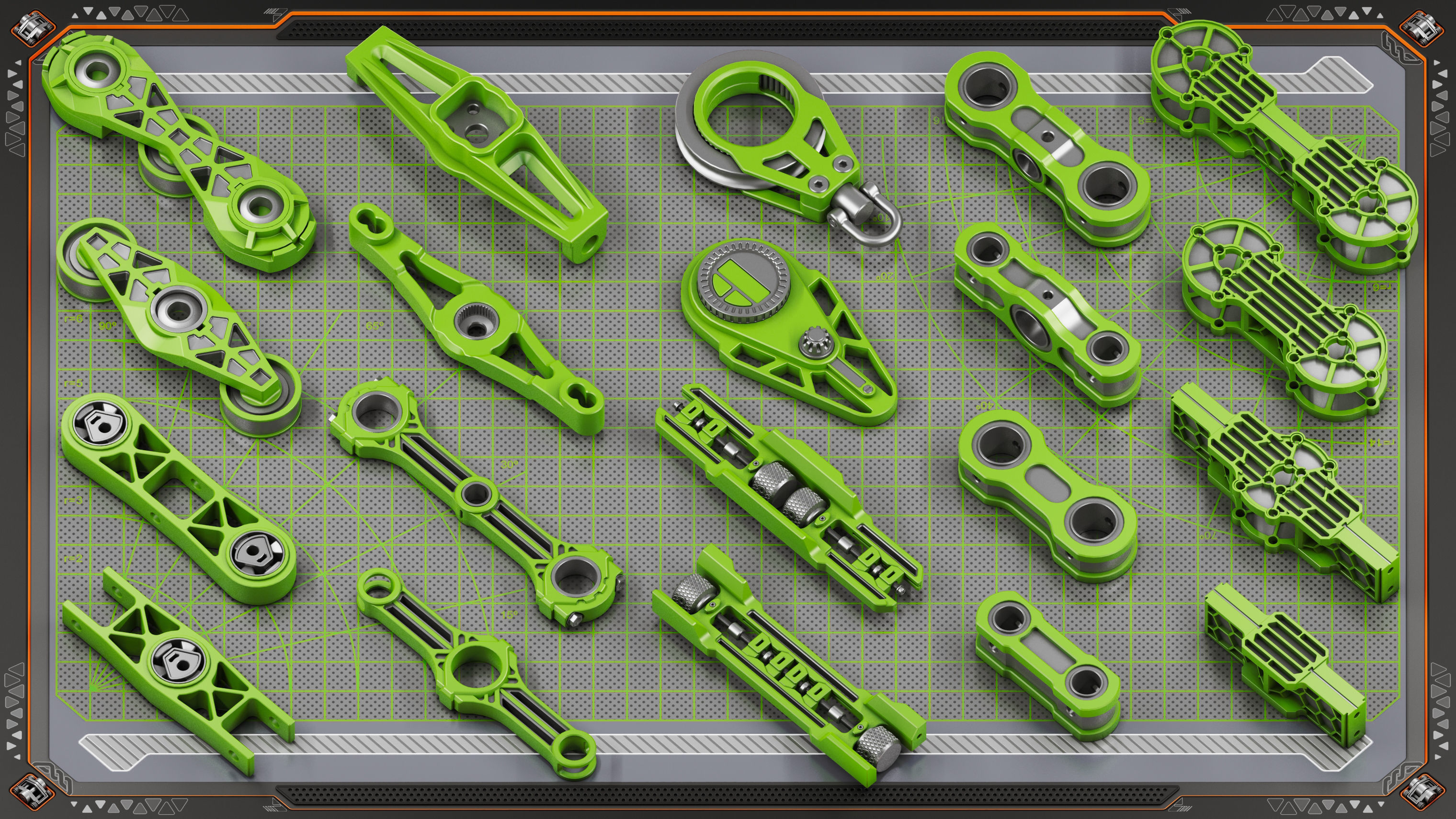 Sci-Fi Hard Surface Mechanical KITBASH 420 DETAILS 3D model_19