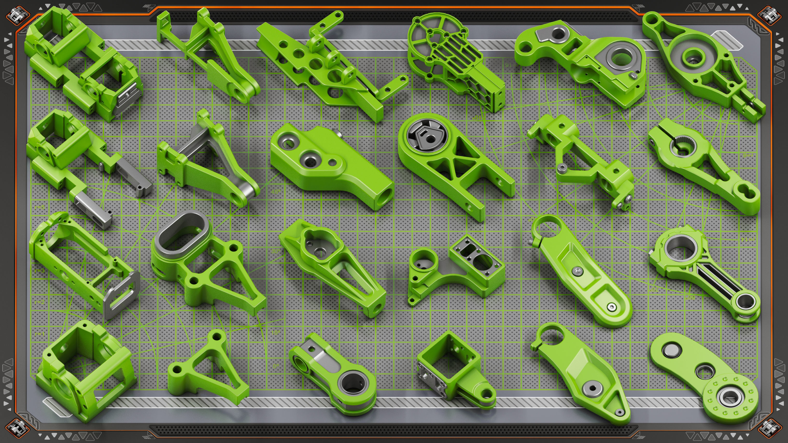 Sci-Fi Hard Surface Mechanical KITBASH 420 DETAILS 3D model_17