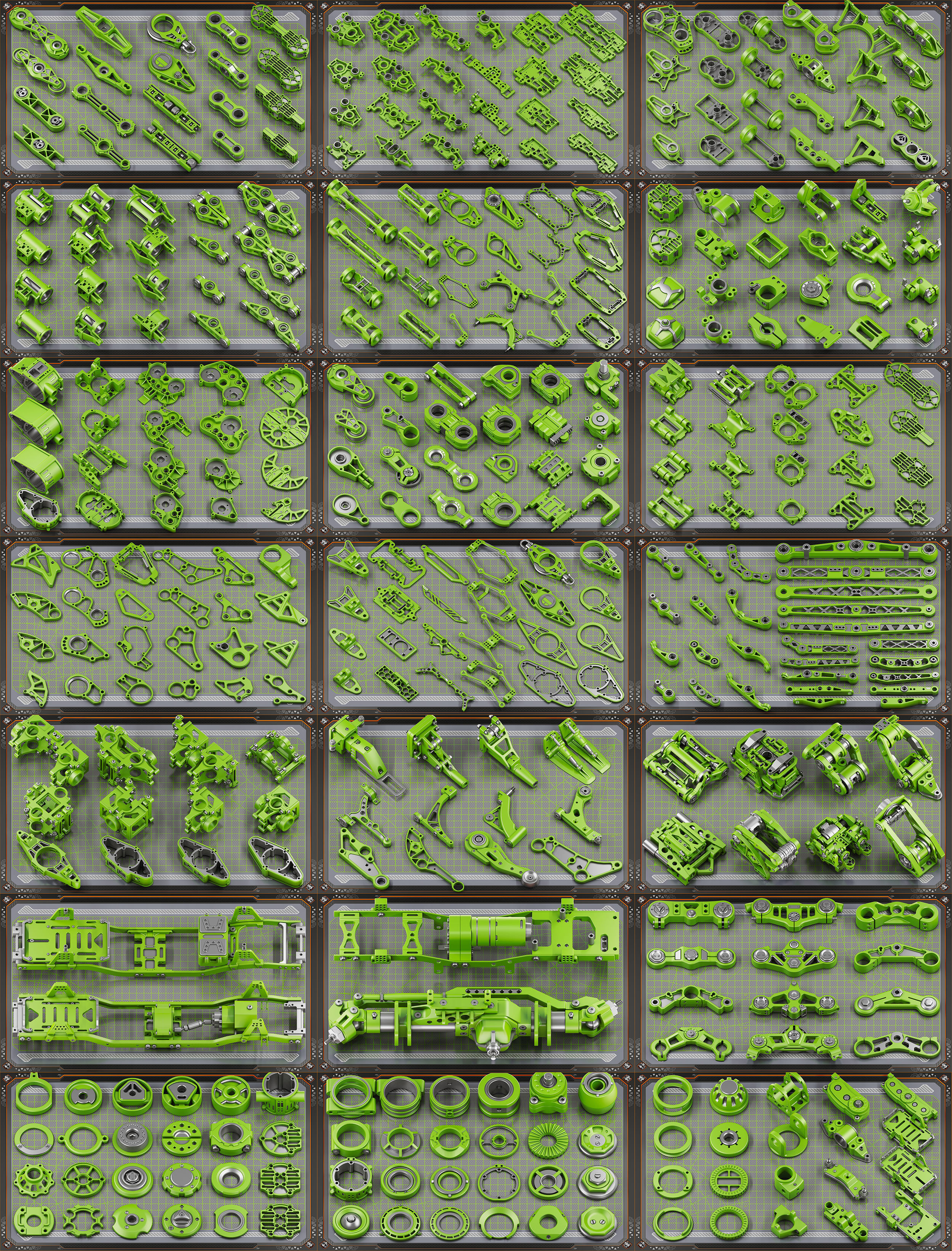 Sci-Fi Hard Surface Mechanical KITBASH 420 DETAILS 3D model_1