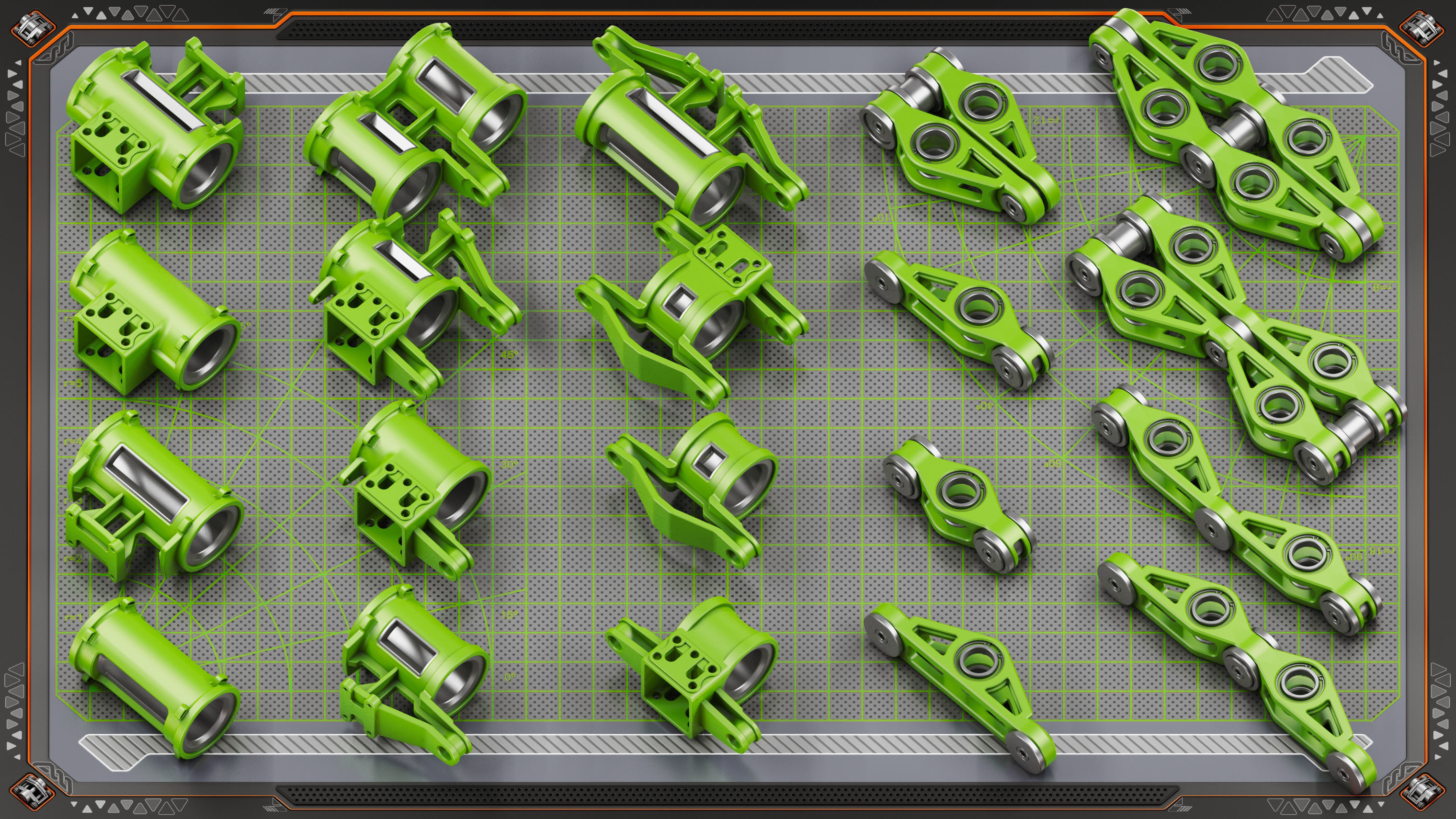 Sci-Fi Hard Surface Mechanical KITBASH 420 DETAILS 3D model_6