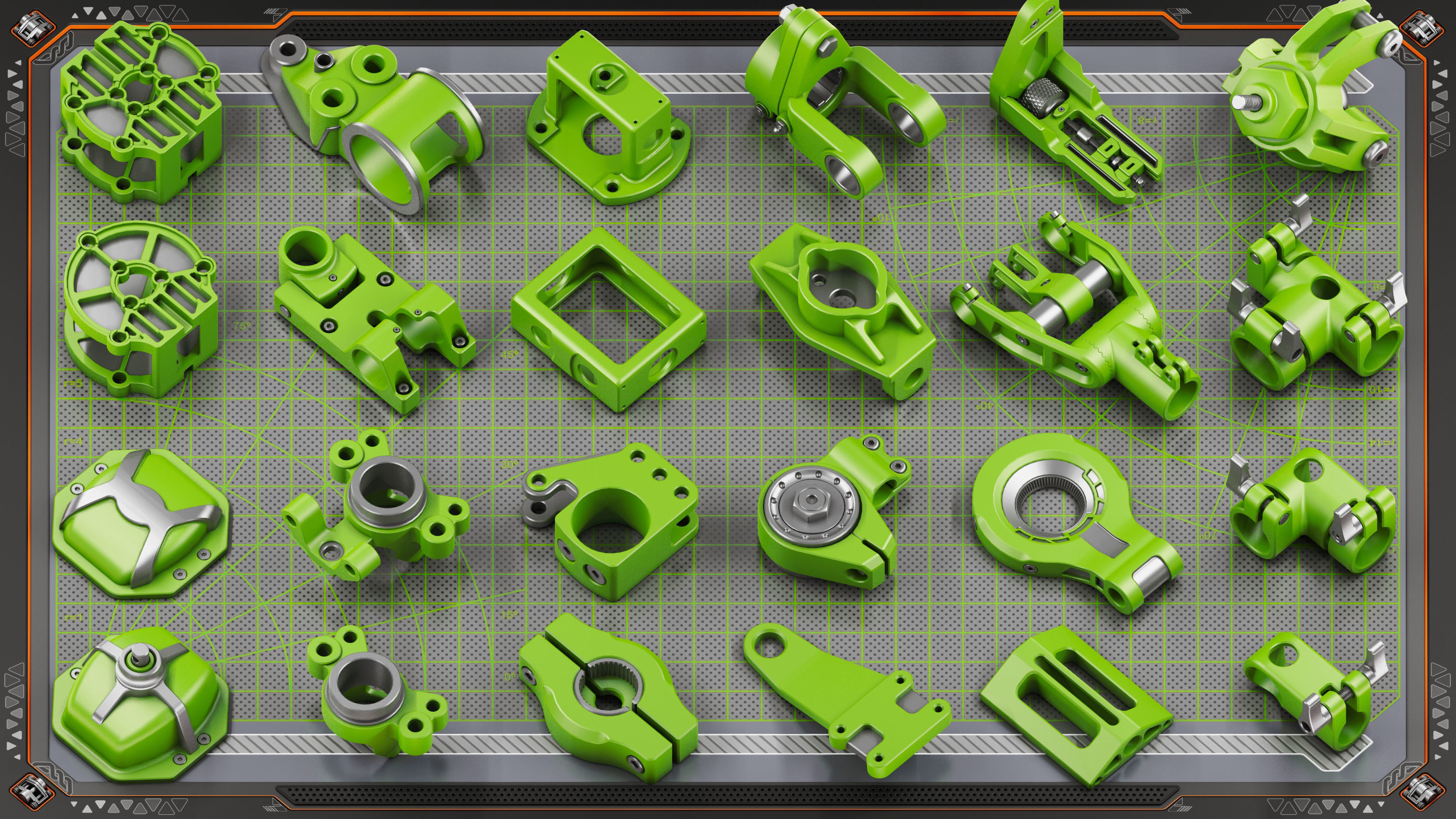 Sci-Fi Hard Surface Mechanical KITBASH 420 DETAILS 3D model_12