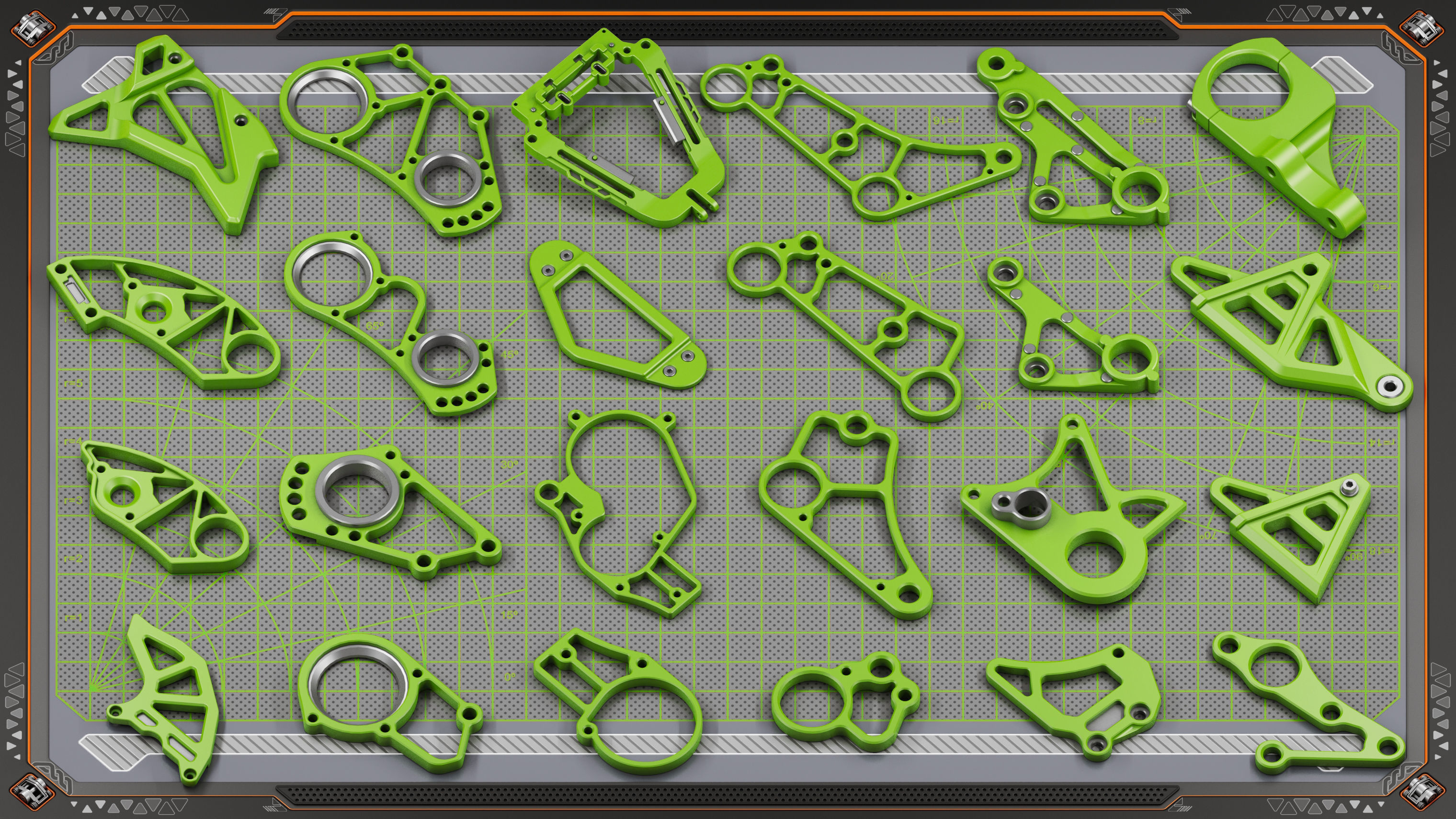 Sci-Fi Hard Surface Mechanical KITBASH 420 DETAILS 3D model_10