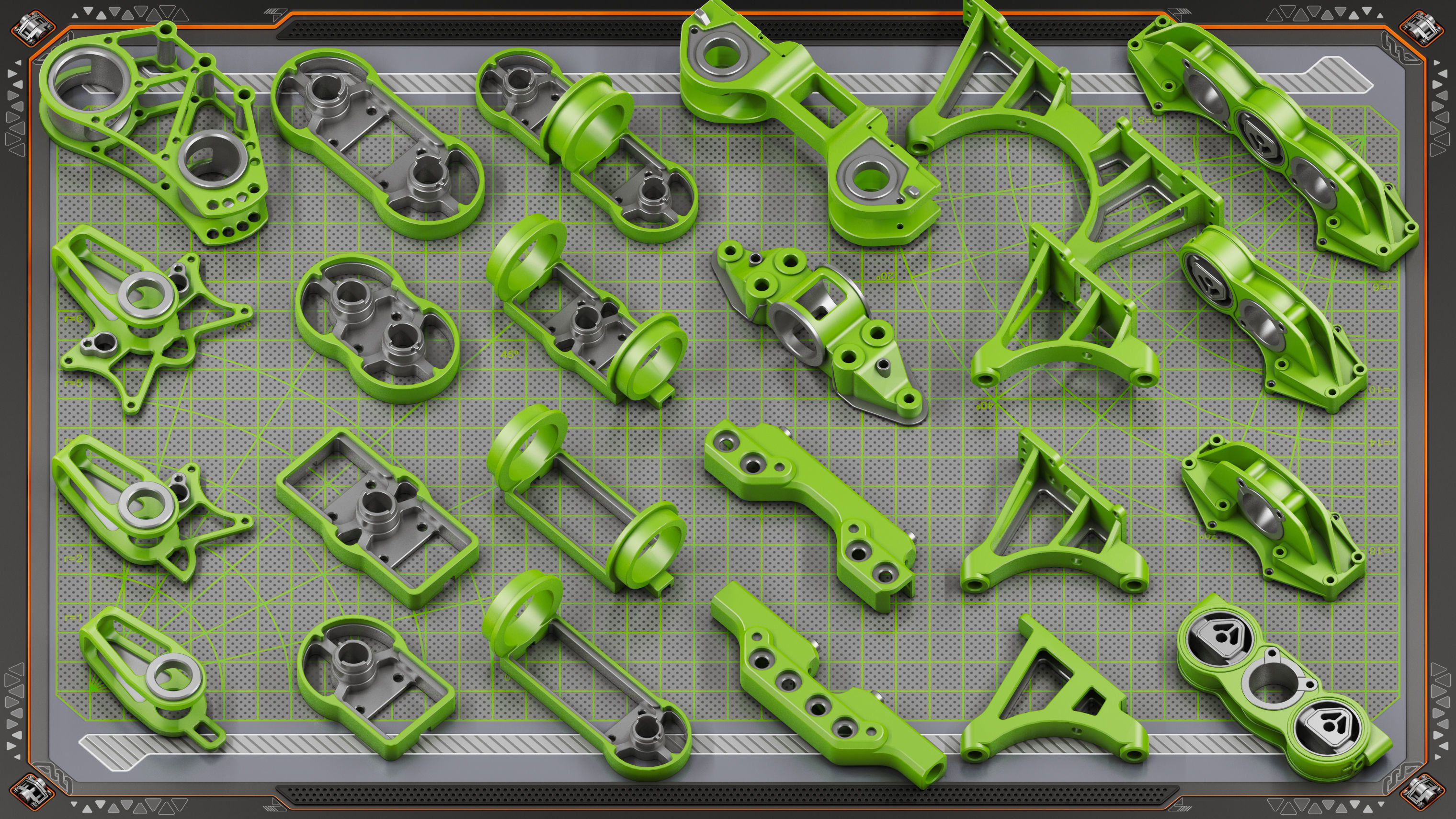 Sci-Fi Hard Surface Mechanical KITBASH 420 DETAILS 3D model_18