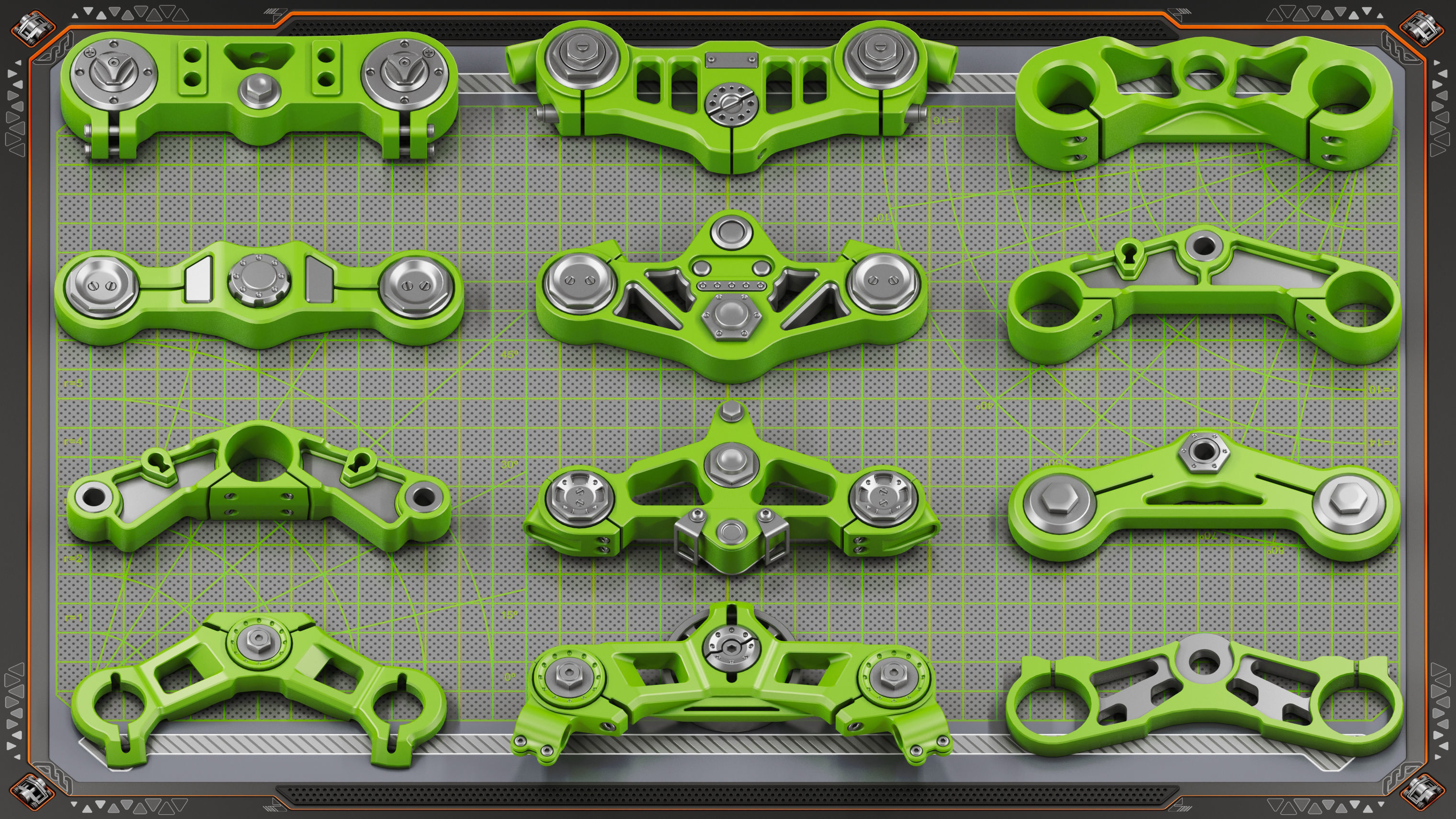 Sci-Fi Hard Surface Mechanical KITBASH 420 DETAILS 3D model_8