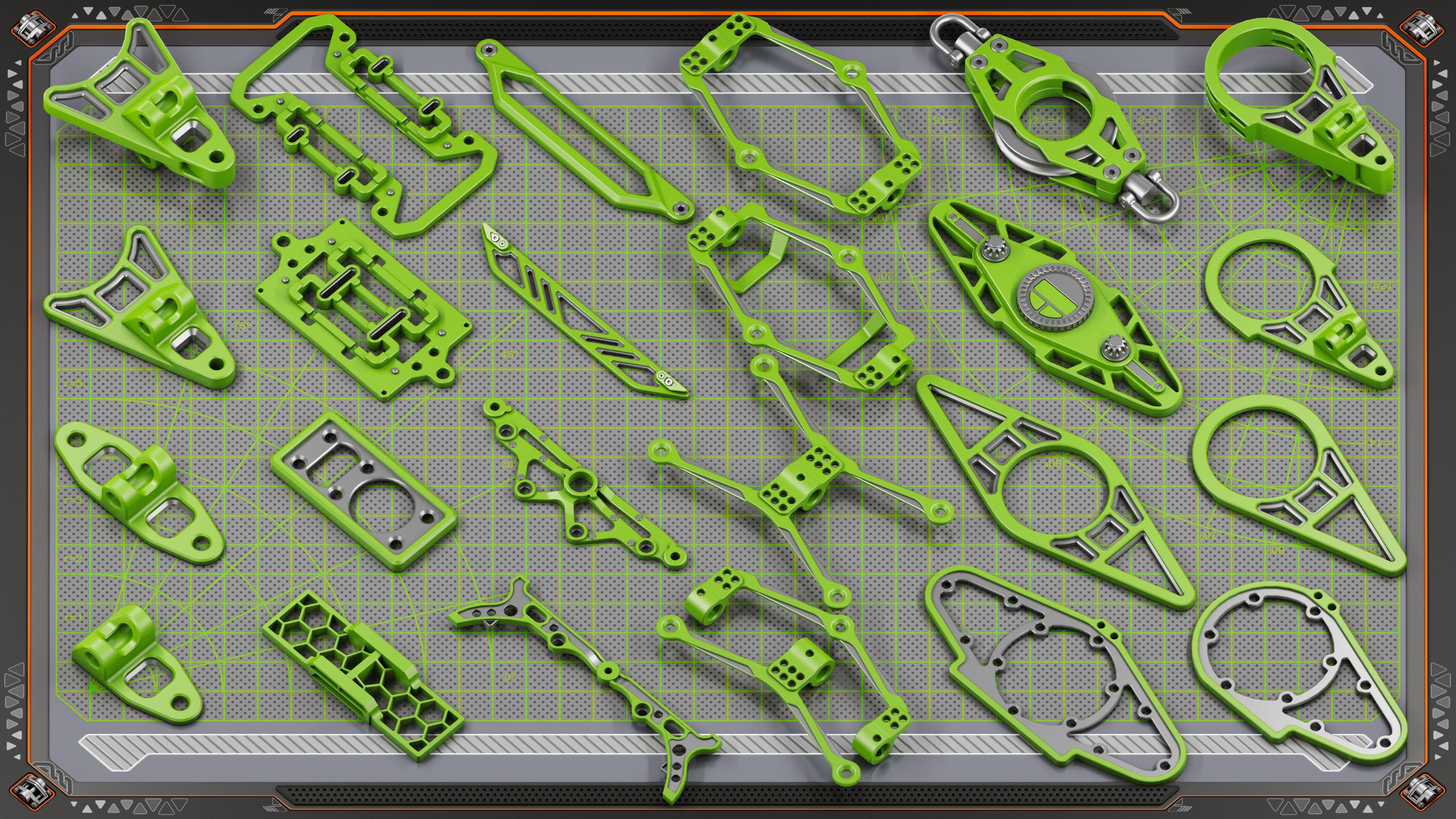 Sci-Fi Hard Surface Mechanical KITBASH 420 DETAILS 3D model_15