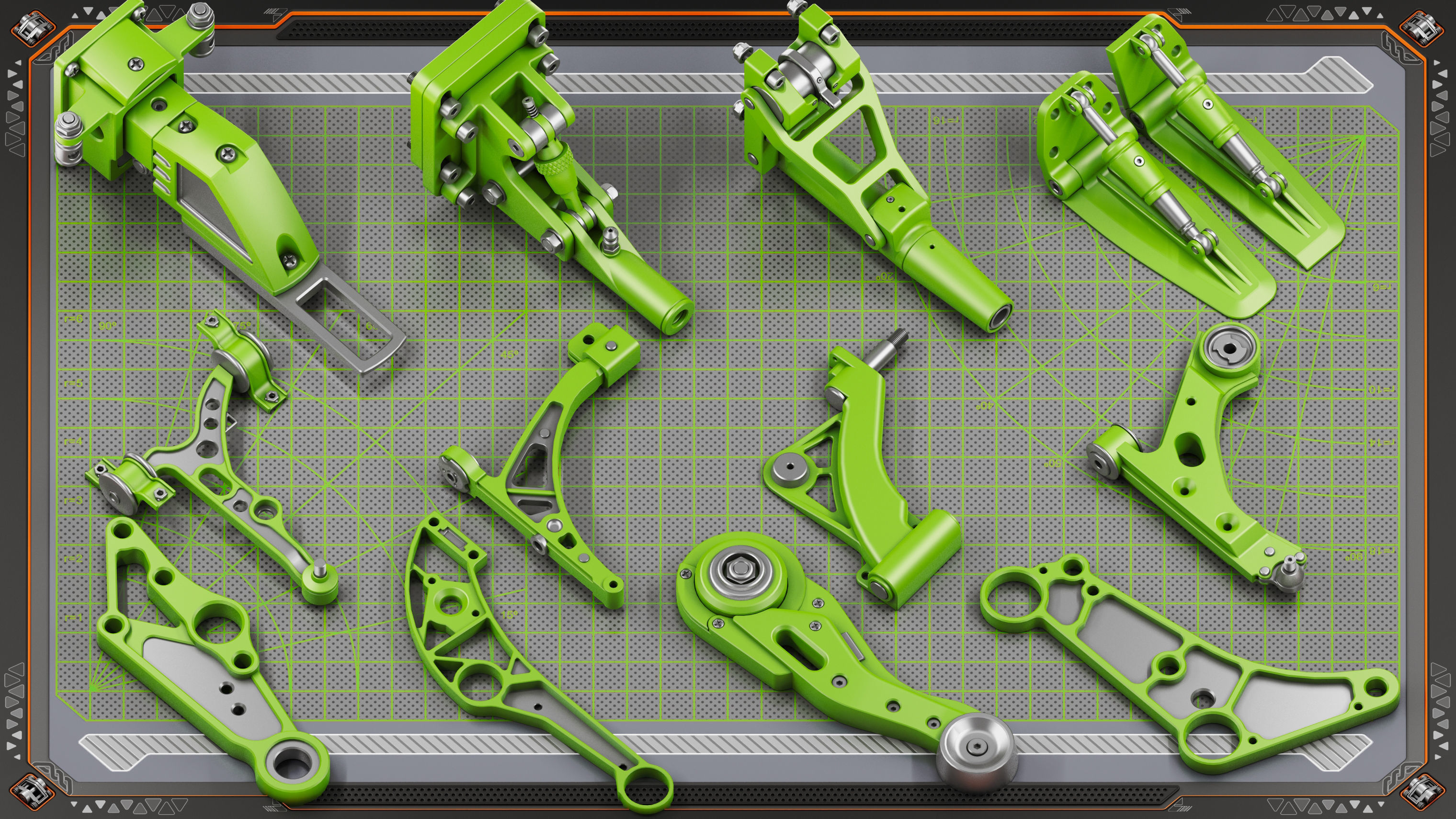 Sci-Fi Hard Surface Mechanical KITBASH 420 DETAILS 3D model_14