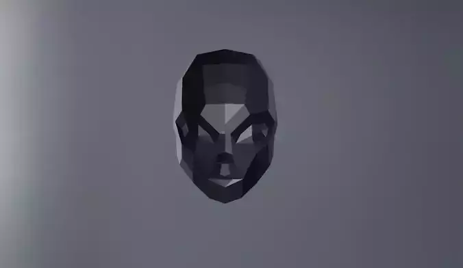low poly alien 3d model mask