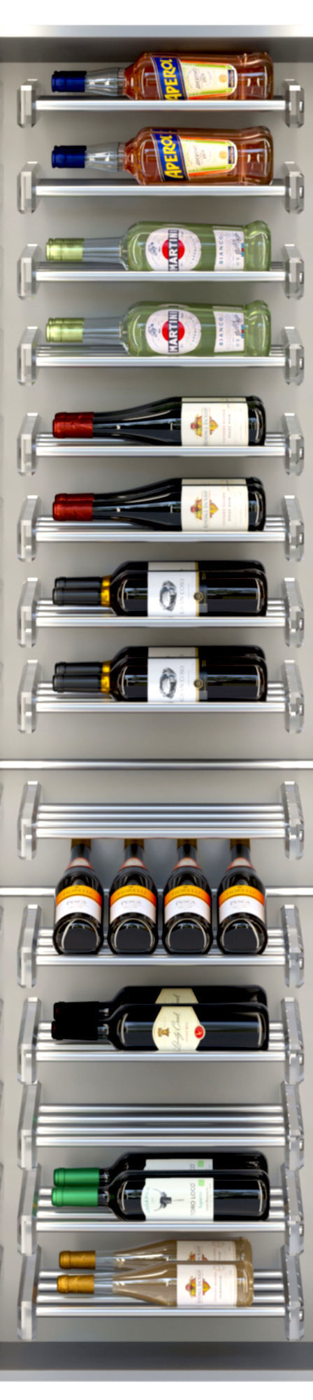 Wine showcase with wine 3D model_3