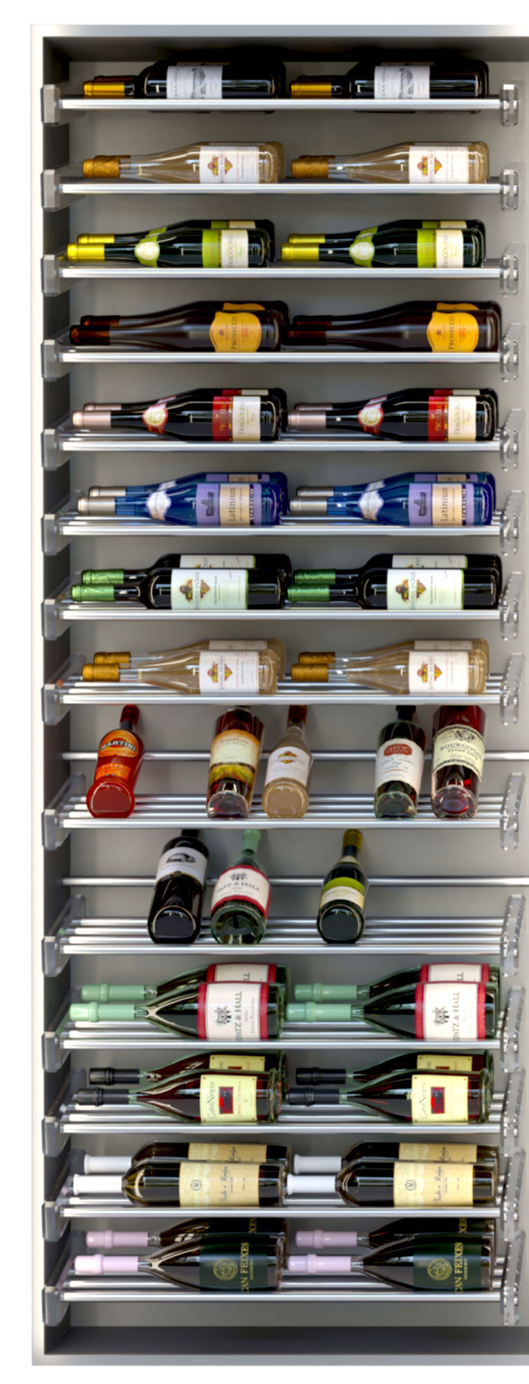 Wine showcase with wine 3D model_2