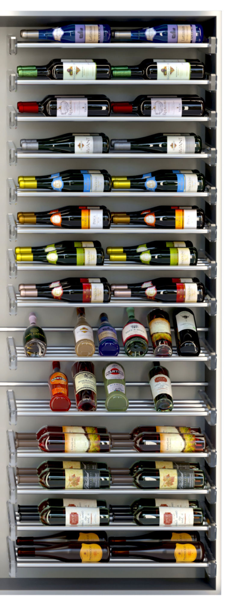 Wine showcase with wine 3D model_4