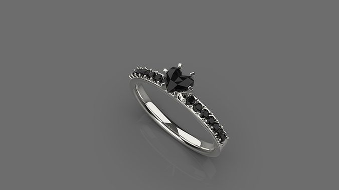 A ring with a diamond 3D model