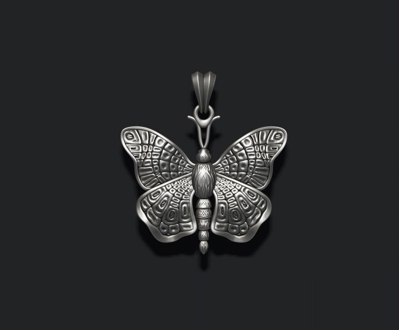 Butterfly pendant 3D print model_6