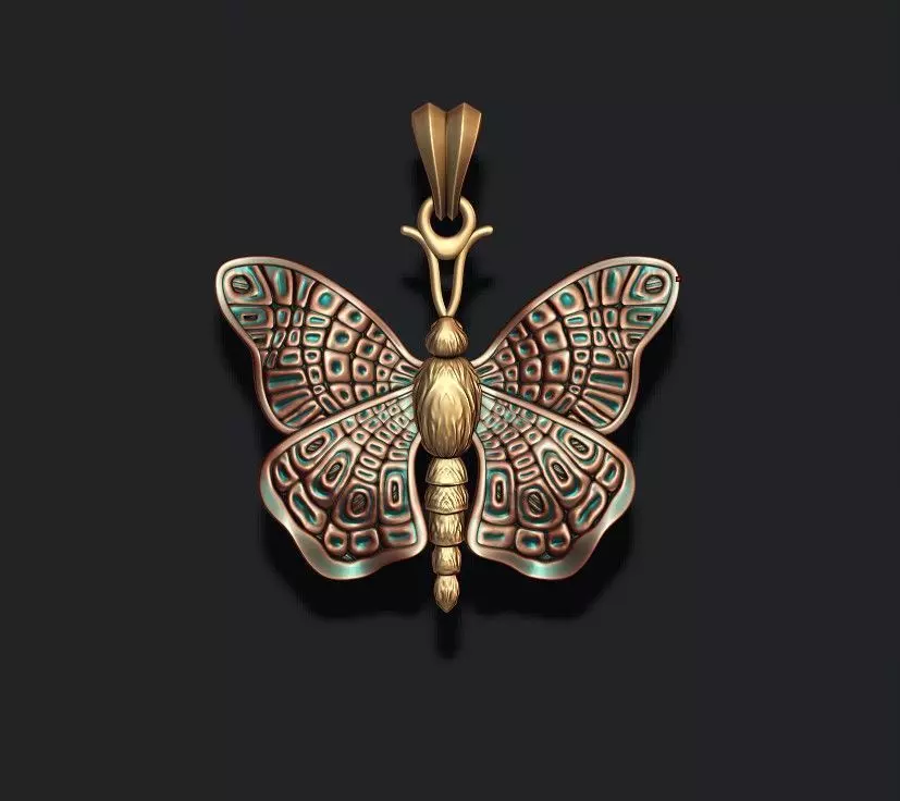 Butterfly pendant 3D print model_0