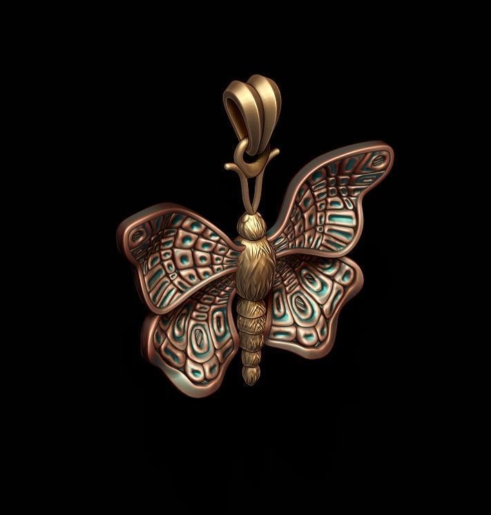 Butterfly pendant 3D print model_1