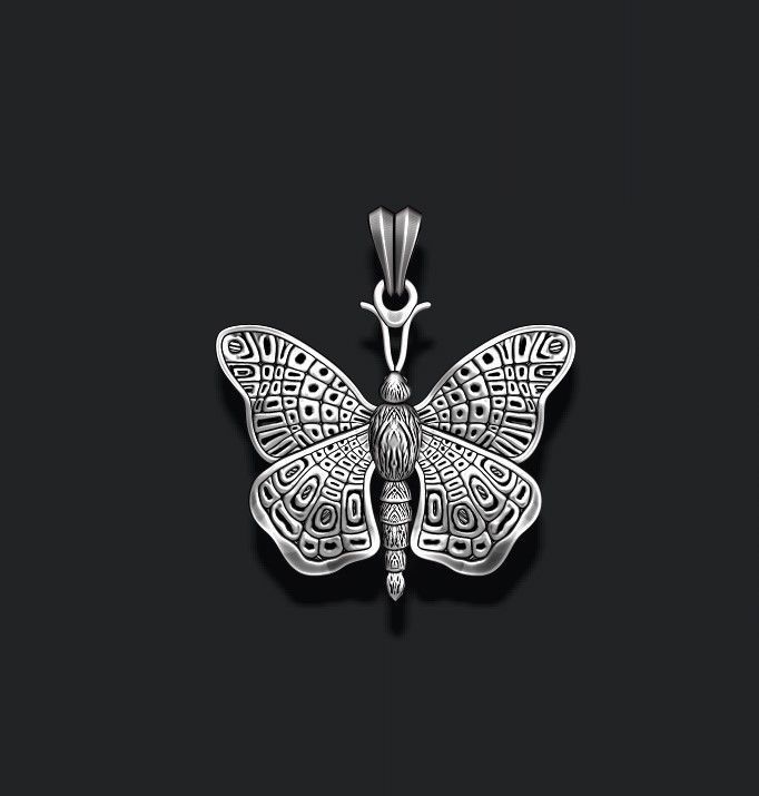 Butterfly pendant 3D print model_8