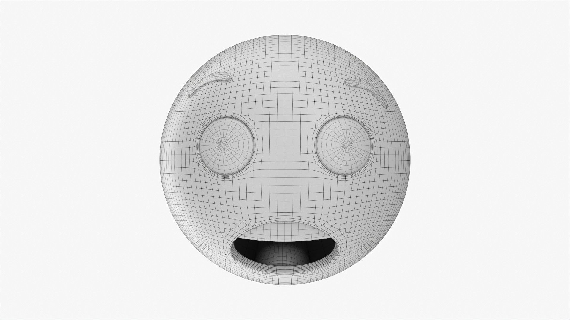 Emoji 061 Fearful 3D model_5