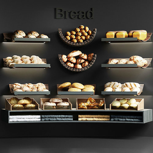 Bread showcase 3D model
