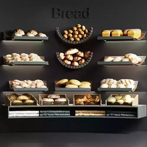 Bread showcase 3D model
