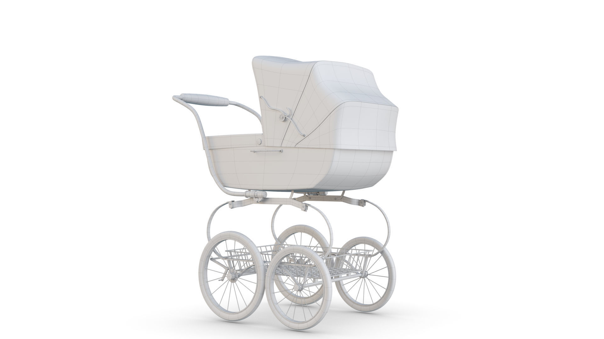Vintage  Baby Stroller 3D model_12
