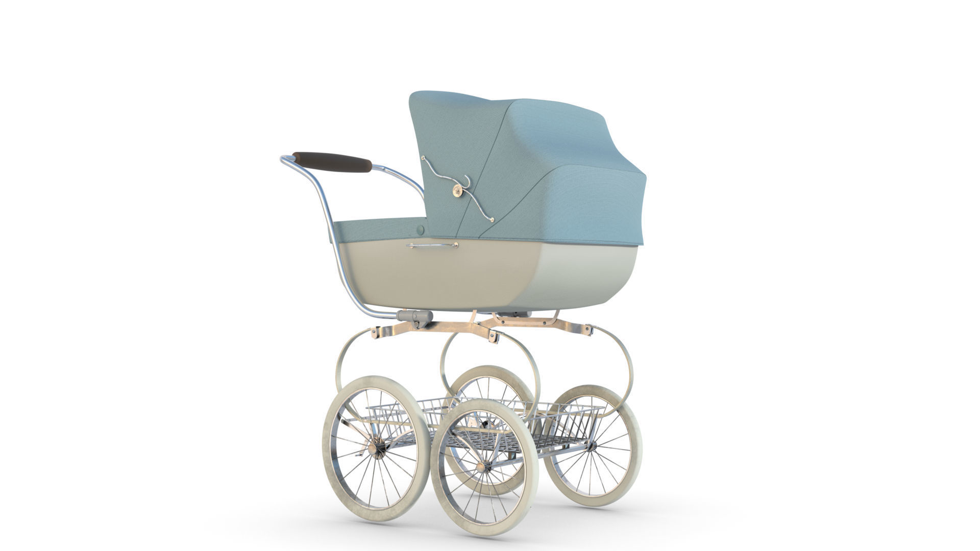 Vintage  Baby Stroller 3D model_6