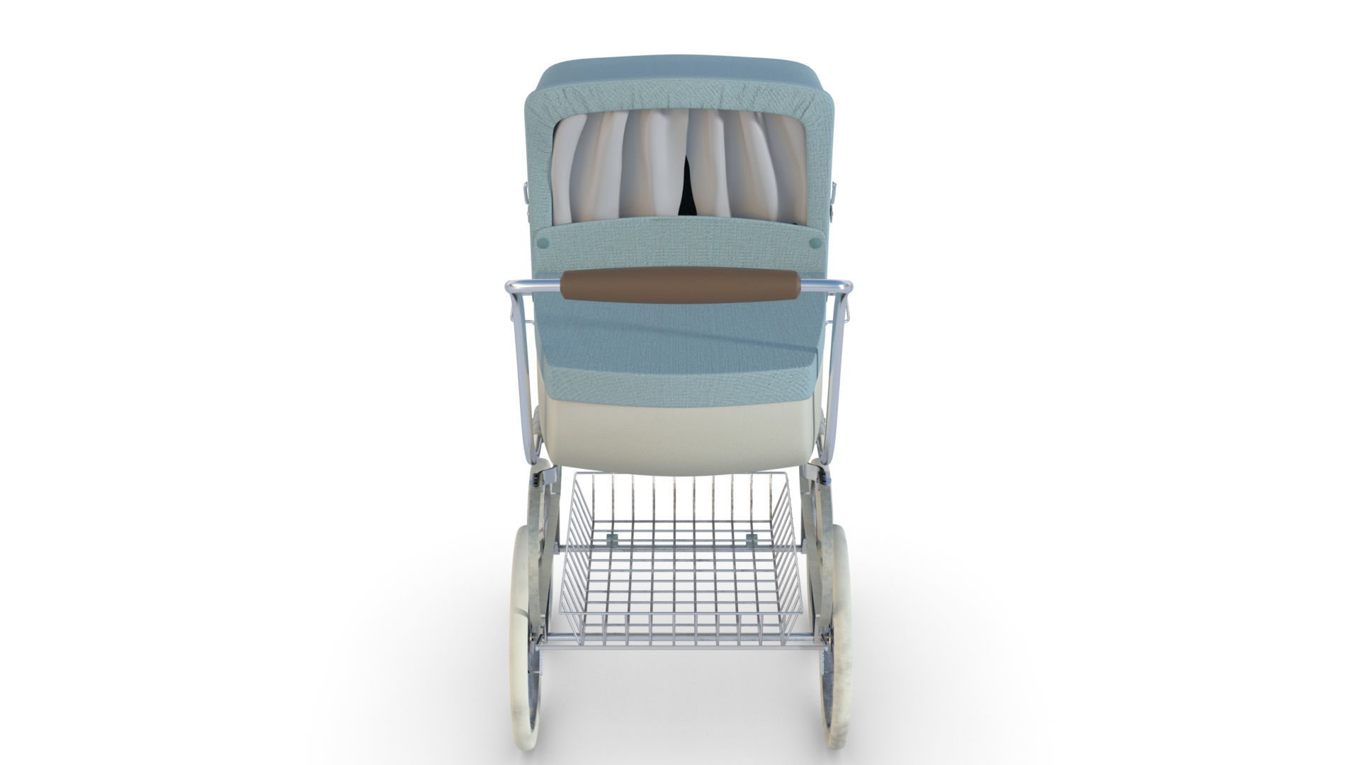 Vintage  Baby Stroller 3D model_2