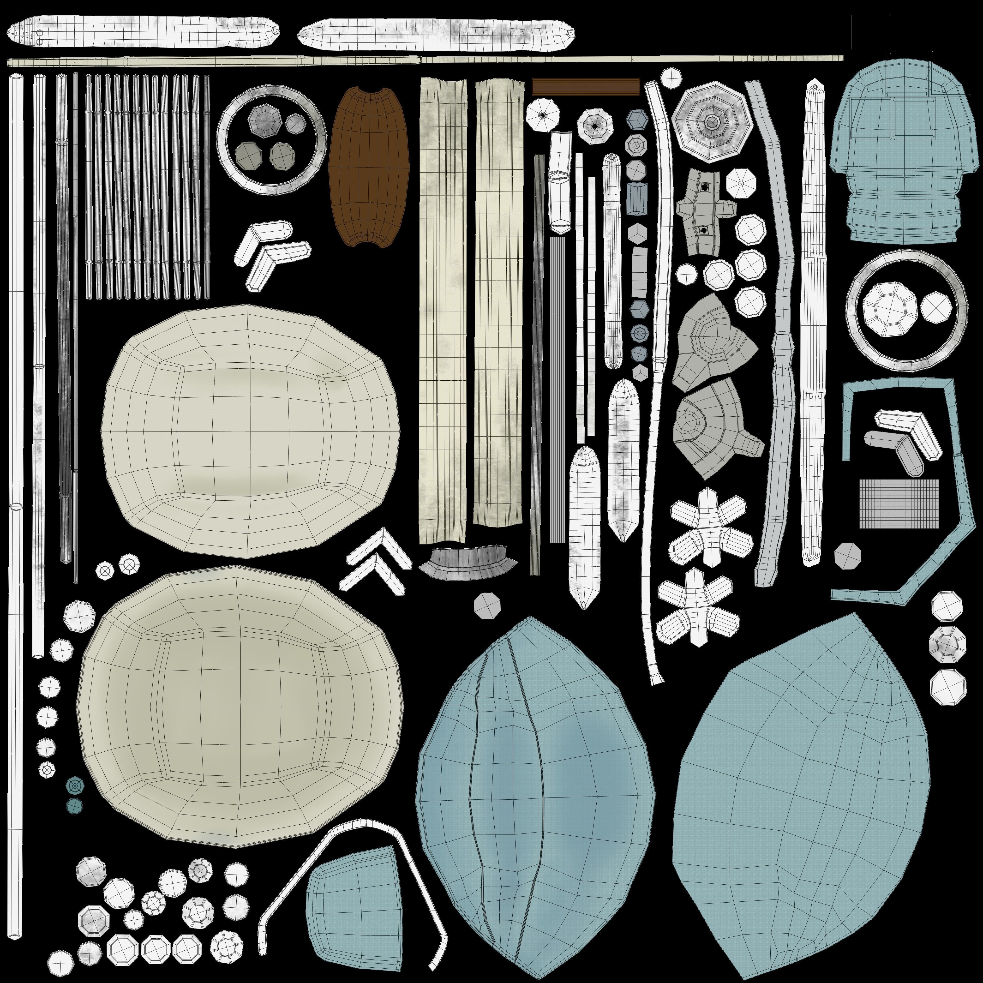 Vintage  Baby Stroller 3D model_14