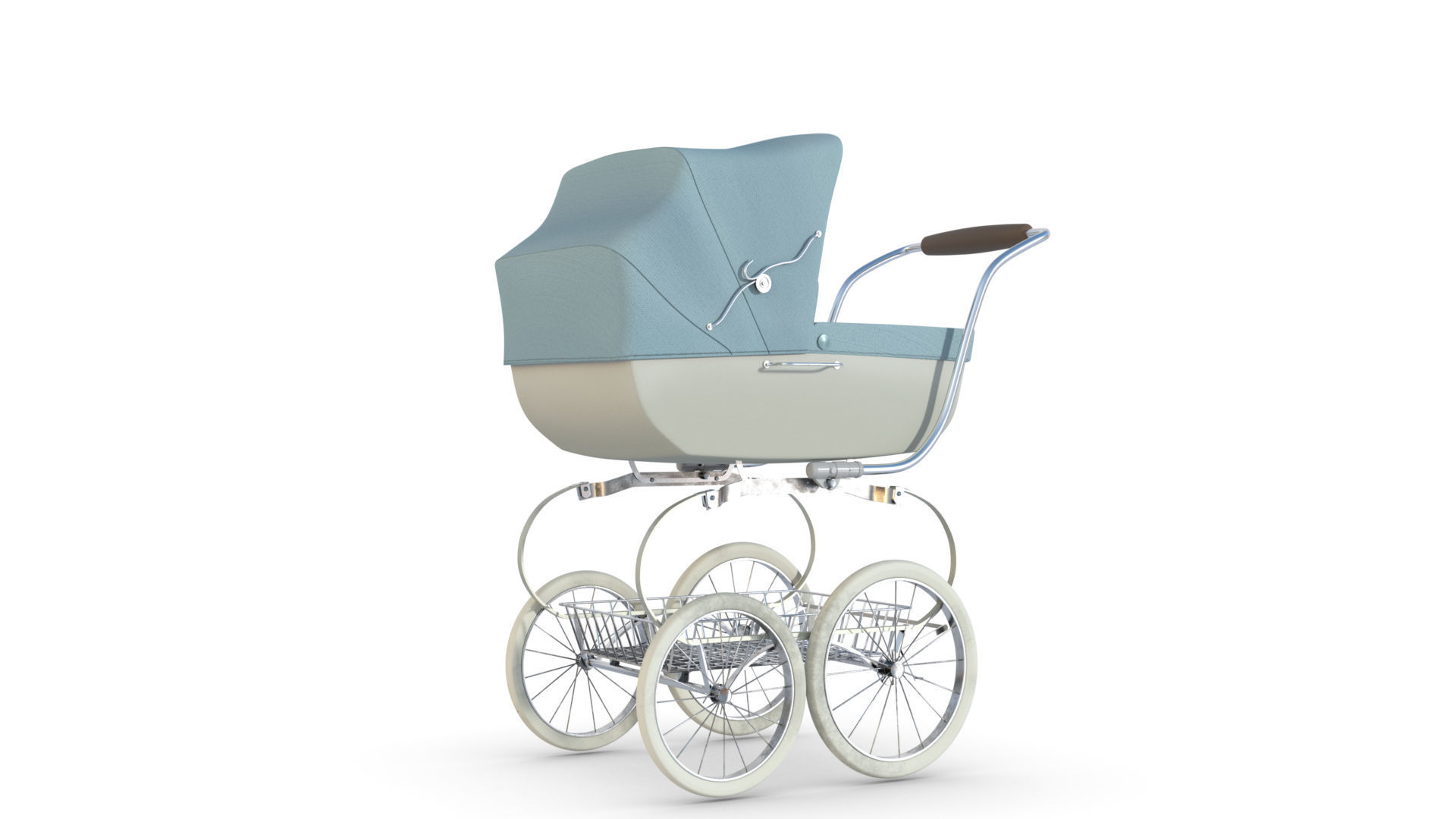 Vintage  Baby Stroller 3D model_5