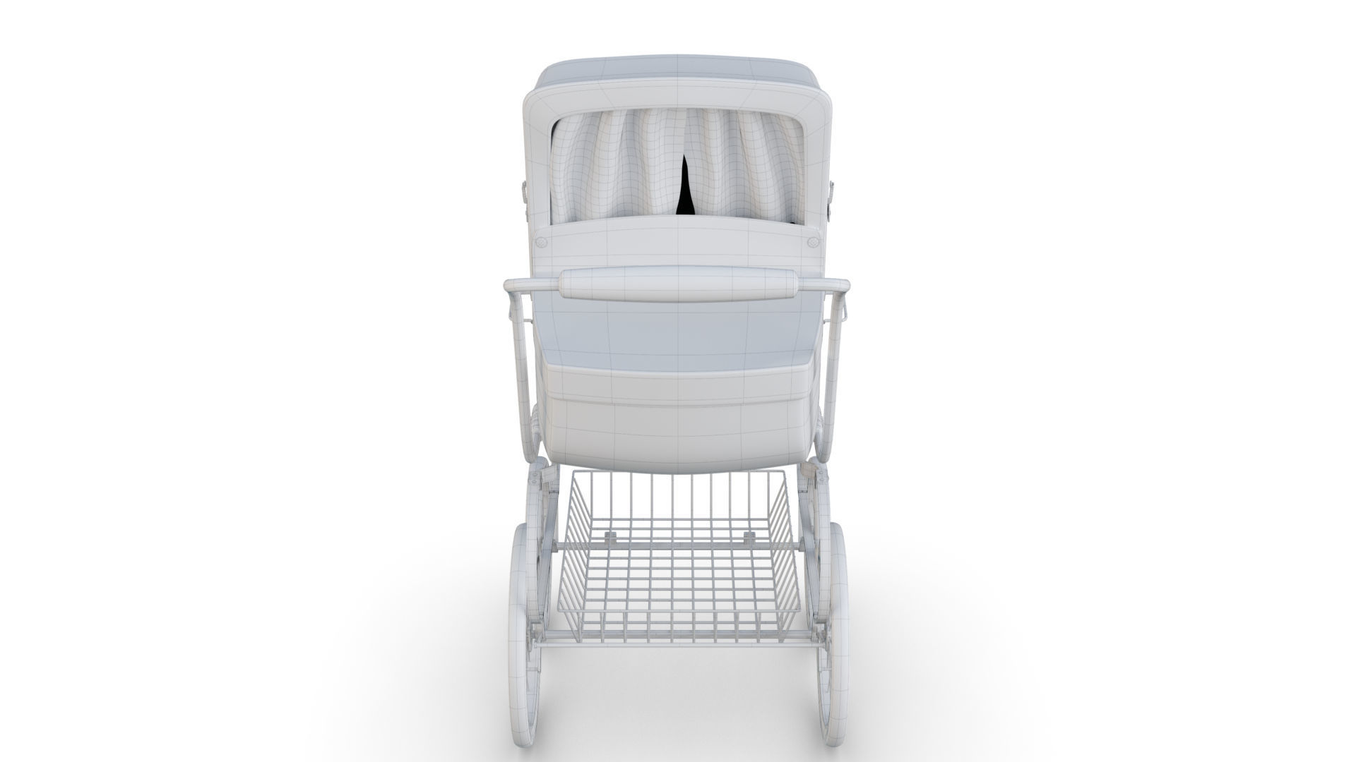 Vintage  Baby Stroller 3D model_8