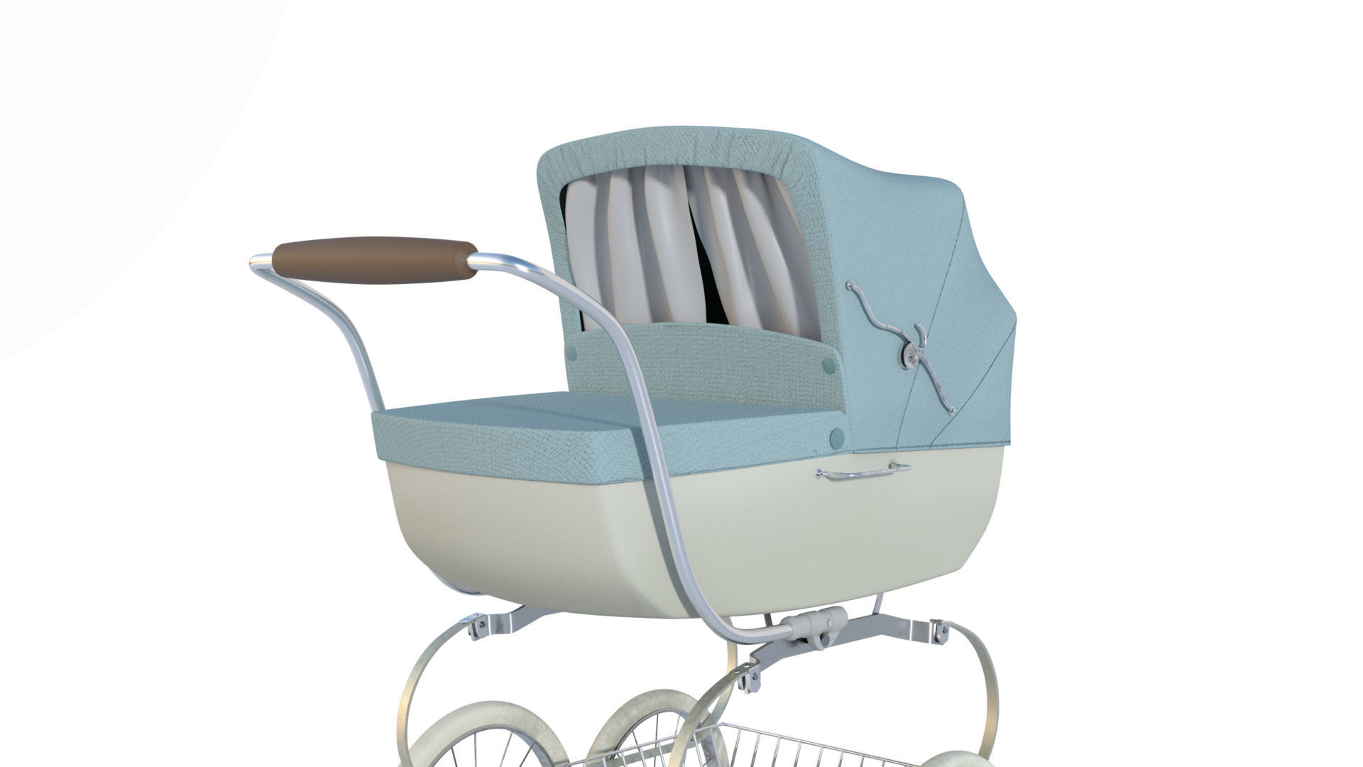 Vintage  Baby Stroller 3D model_4